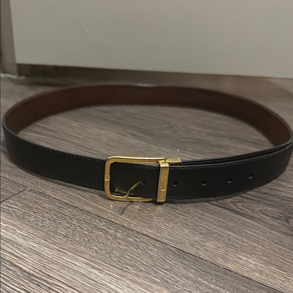 Yves Saint Laurent Black Leather Belt - Picture 3 of 3
